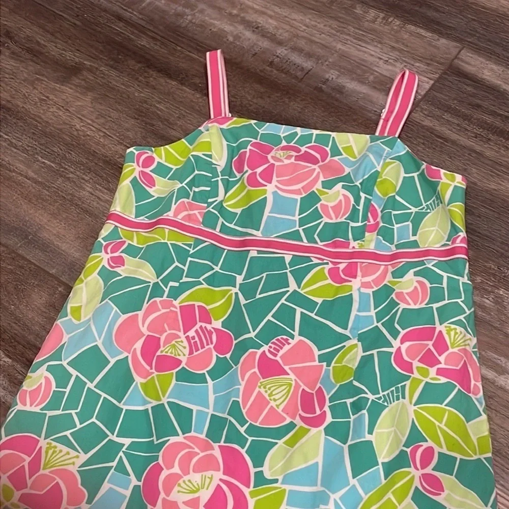 Lilly Pulitzer Floral Cote D’Azur Mosaic Stained Glass ROSES Dress